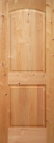Knotty Alder Arch 2-Panel Wood Interior Door